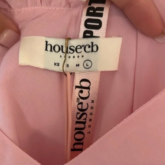 House of CB | Pink Quartz Ruffle Mini Dress | Size L - Picture 10 of 11